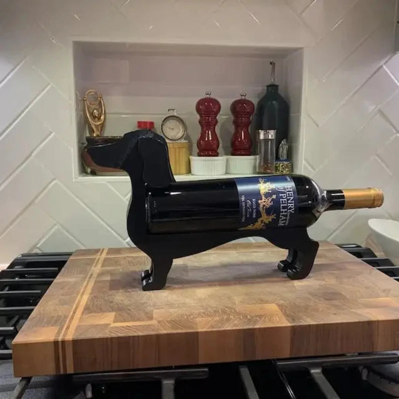 Suporte para Vinho Cachorro Salsicha