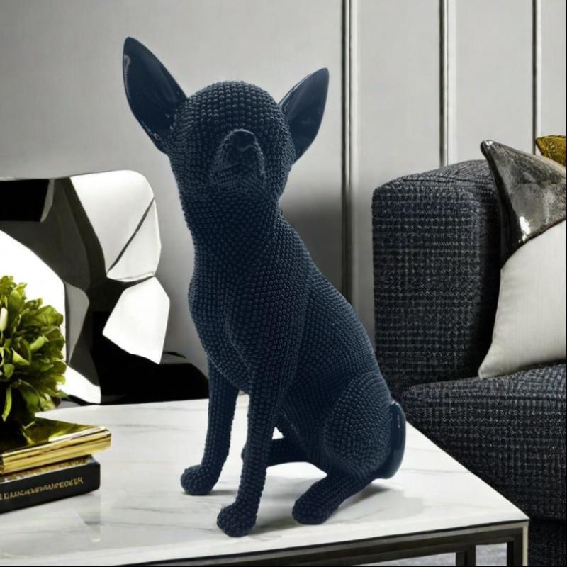 Estatueta Decorativa de Cachorro Texturizada