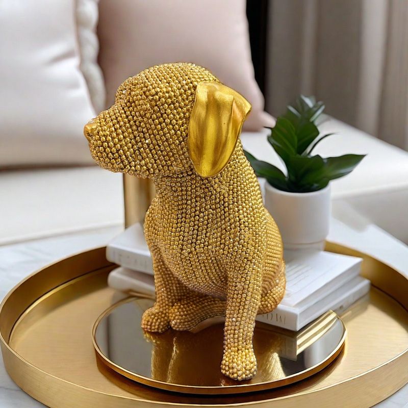 Estatueta Decorativa de Cachorro Texturizada