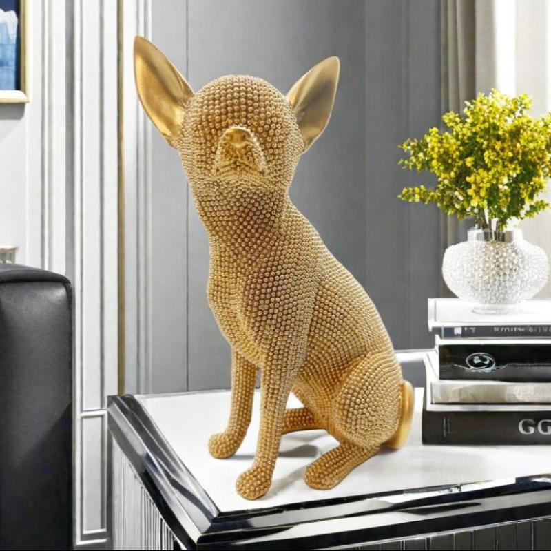 Estatueta Decorativa de Cachorro Texturizada