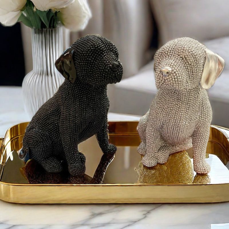 Estatueta Decorativa de Cachorro Texturizada